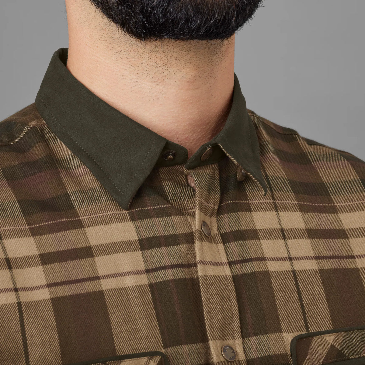 Pajala shirt - Beige w/brown