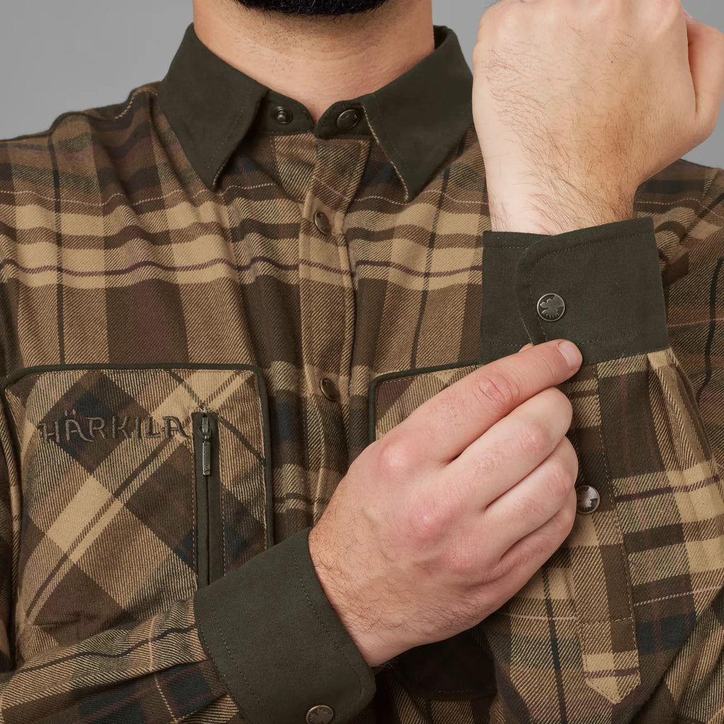 Pajala shirt - Beige w/brown