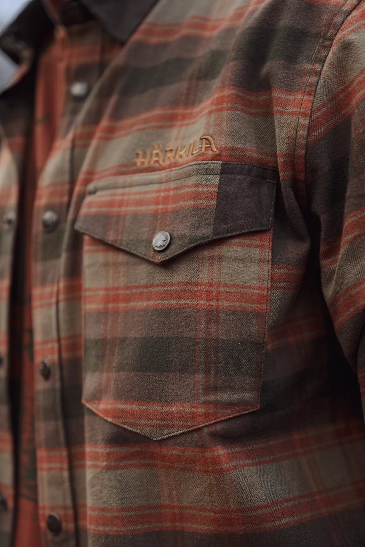 Aivak L/S shirt - Autumn orange check