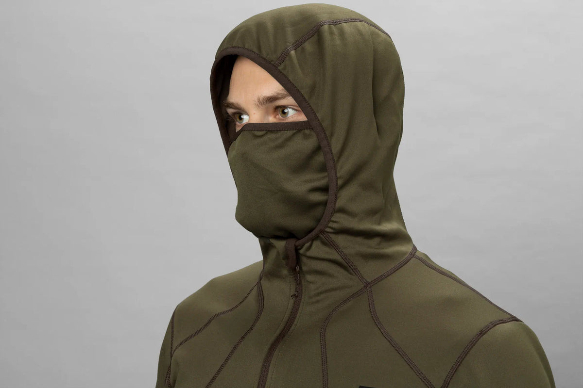 Deer Stalker full zip fleece hoodie - Willow green