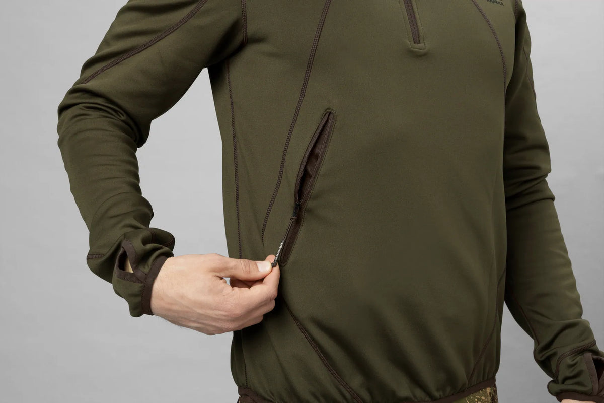 Deer Stalker full zip fleece hoodie - Willow green