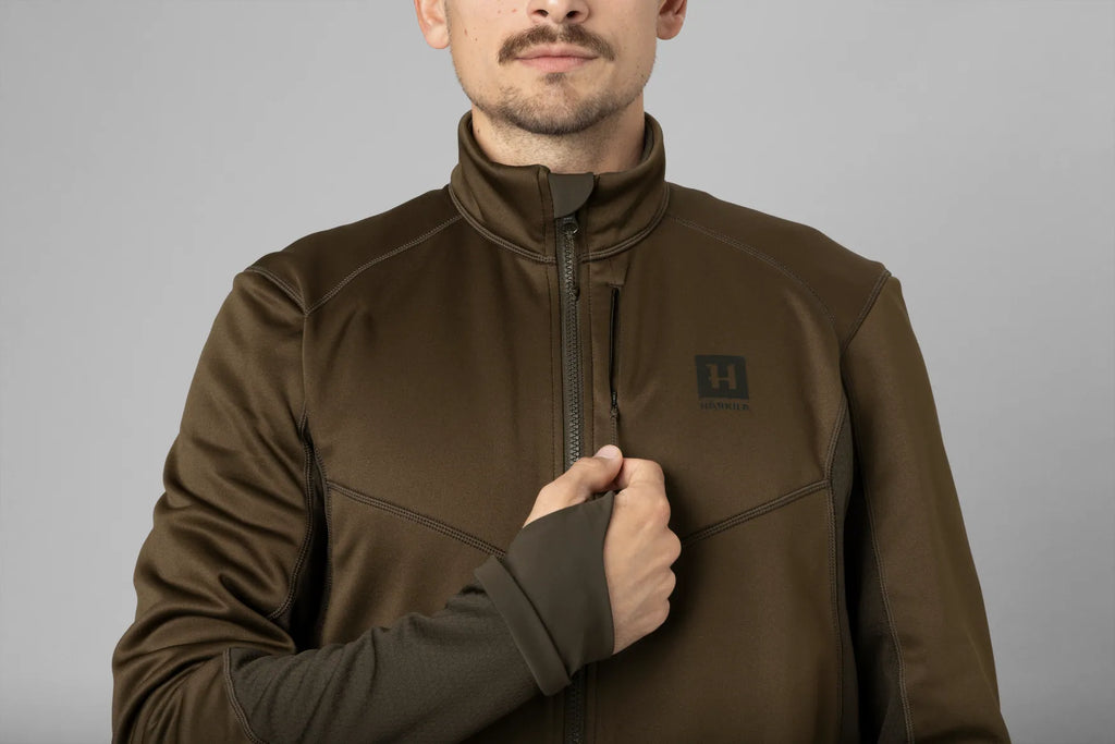 Härkila Scandinavian fleece jacket - Willow green/Deep brown