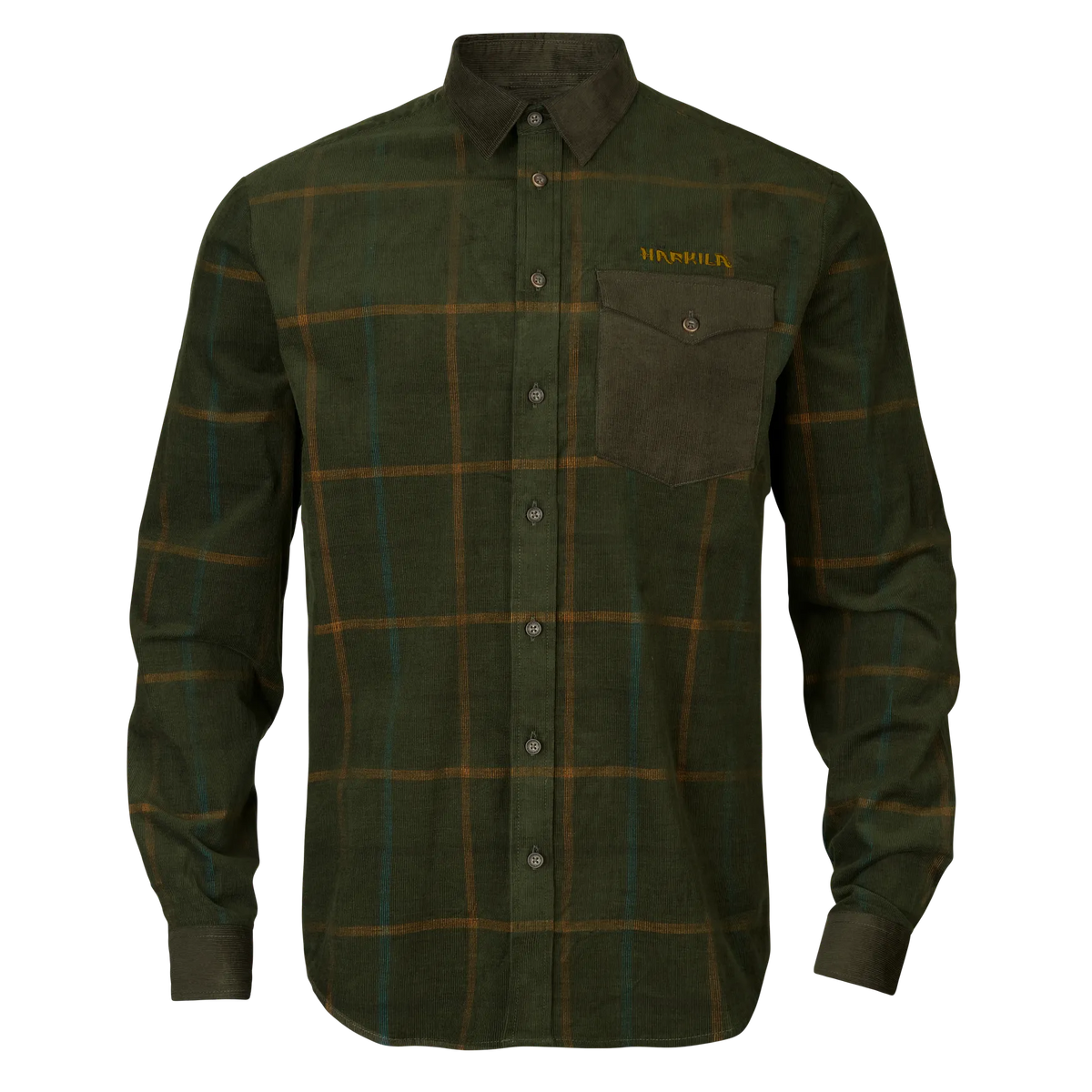 Kaldfjord corduroy check shirt - Willow green check