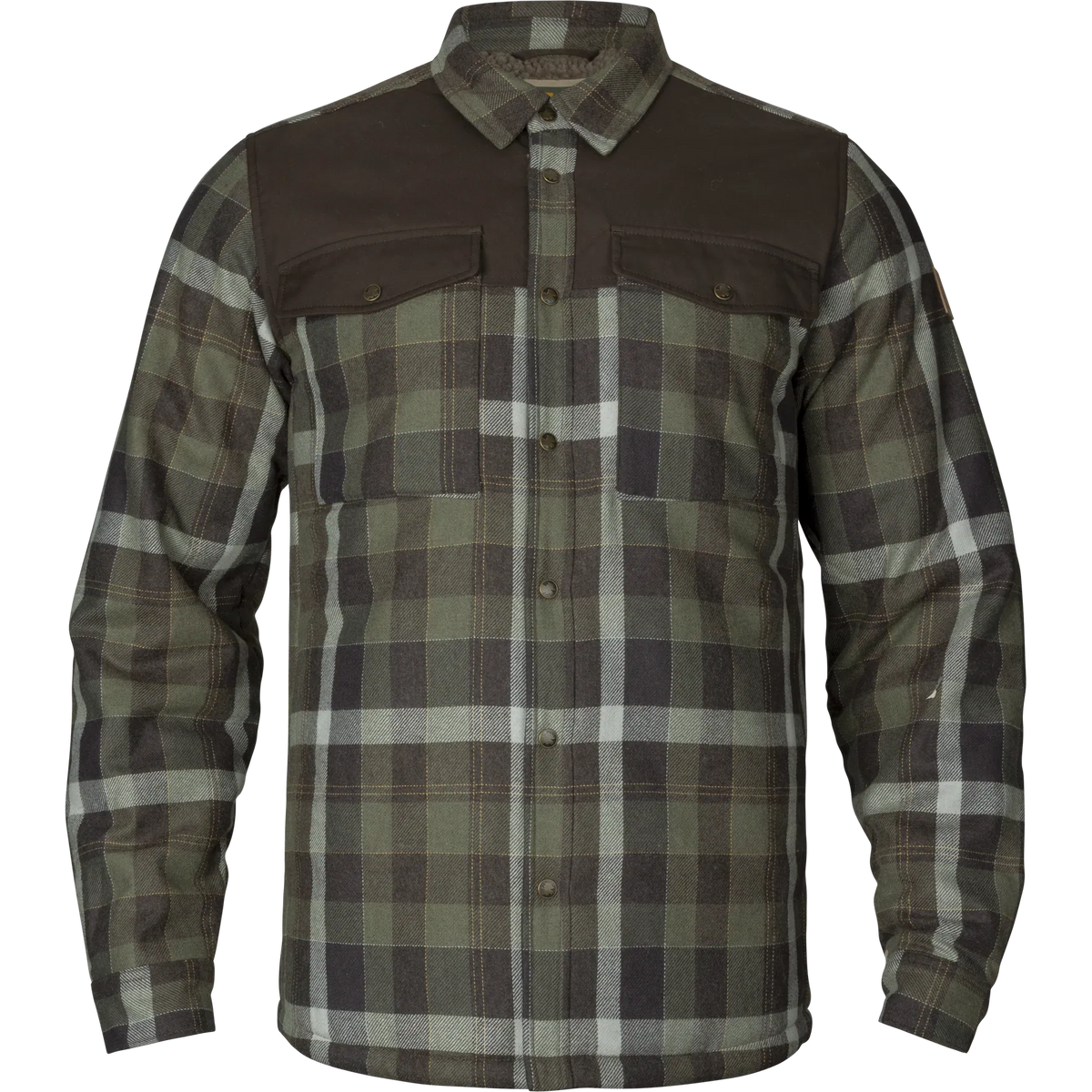 Asmund Insulated wool shirt jacket - Willow green/Phantom