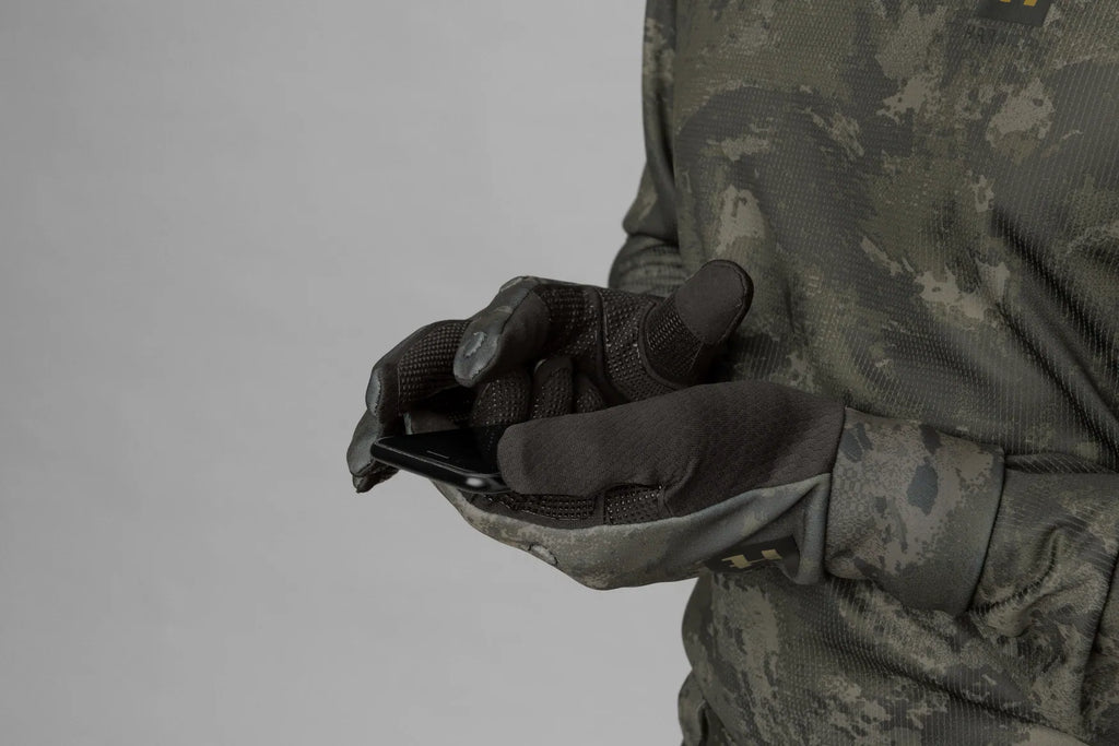 Härkila NOCTYX camo fleece glove w/foldback finger - AXIS MSP®Black