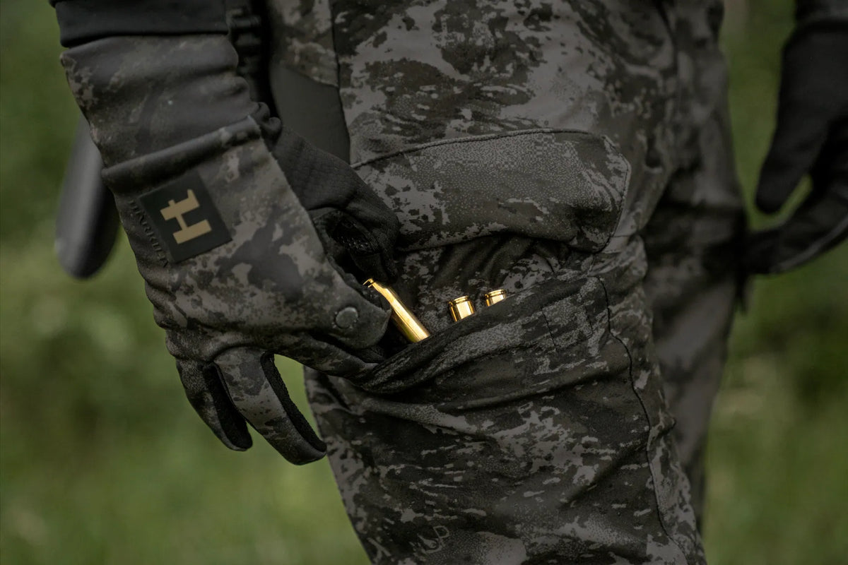 Härkila NOCTYX camo fleece glove w/foldback finger - AXIS MSP®Black