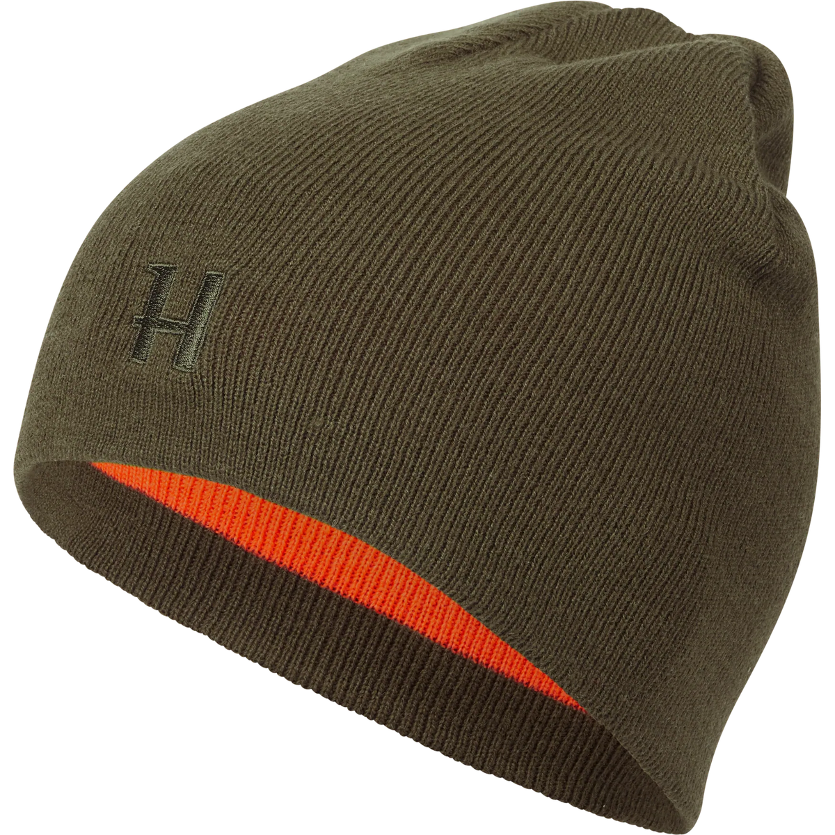 Härkila reversible beanie - Willow green/Orange