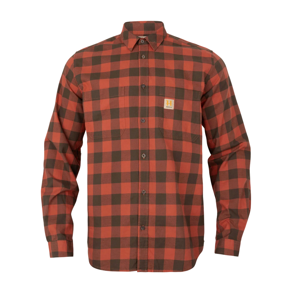 Härkila Scandinavian L/S shirt - Autumn orange check