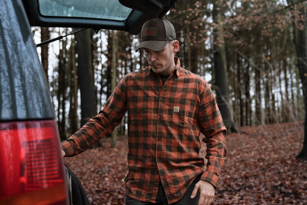 Härkila Scandinavian L/S shirt - Autumn orange check
