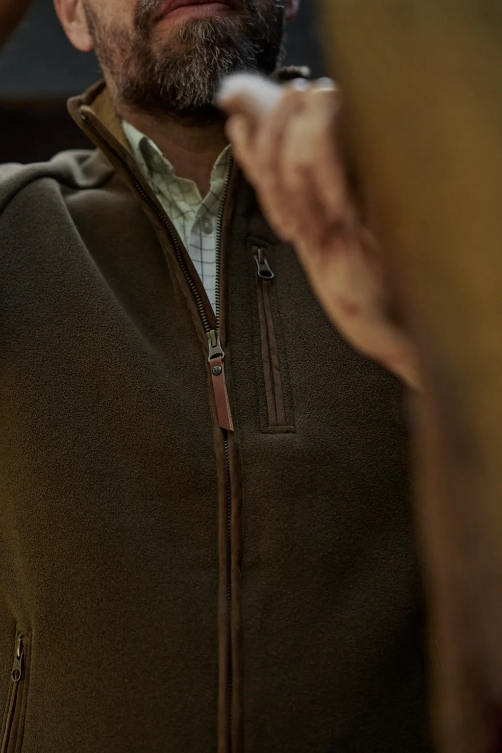 Sandhem sherpa fleece waistcoat - Willow green