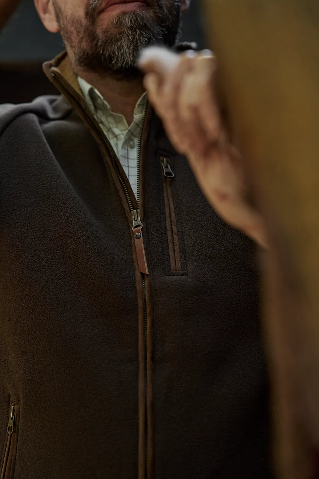 Sandhem sherpa fleece waistcoat - Demitasse brown