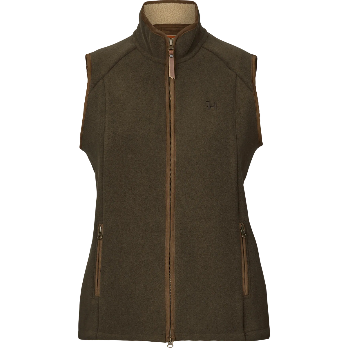 Sandhem sherpa fleece waistcoat W - Willow green