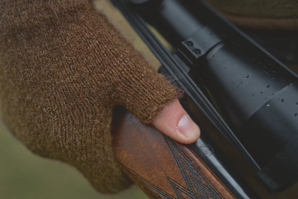 Alpacka half finger gloves - Pinecone brown