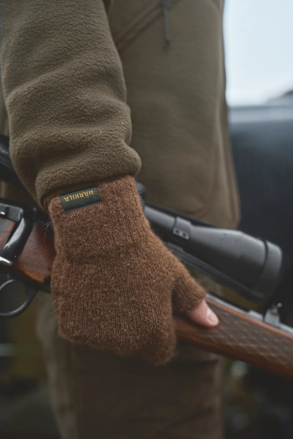 Alpacka half finger gloves - Pinecone brown