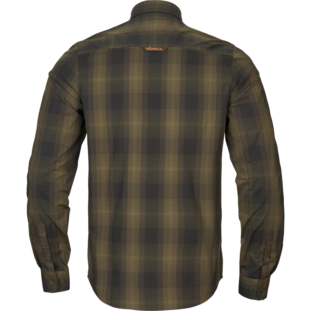 Akkan L/S shirt - Willow green/Shadow brown