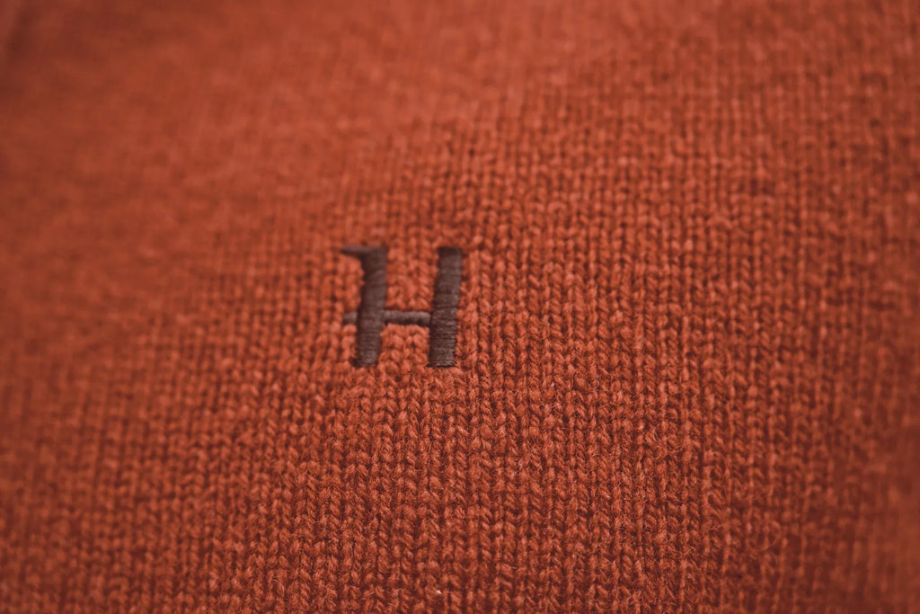 Vincent merino half zip pullover - Bombay brown