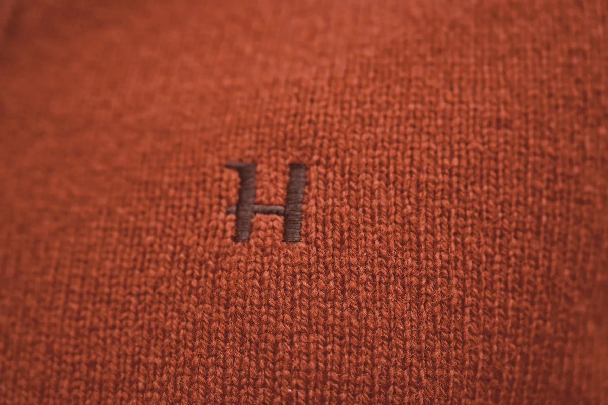 Vincent merino half zip pullover - Bombay brown