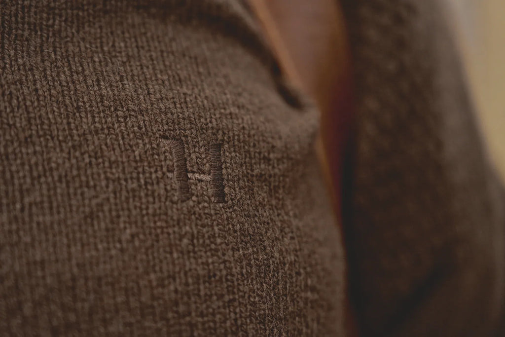 Vincent merino half zip pullover - Demitasse brown