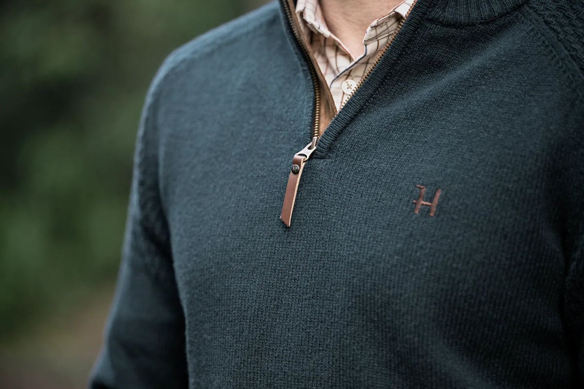 Vincent merino half zip pullover - Dark navy