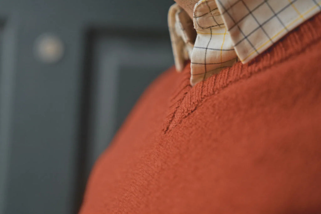 Vincent merino v-neck pullover - Bombay brown