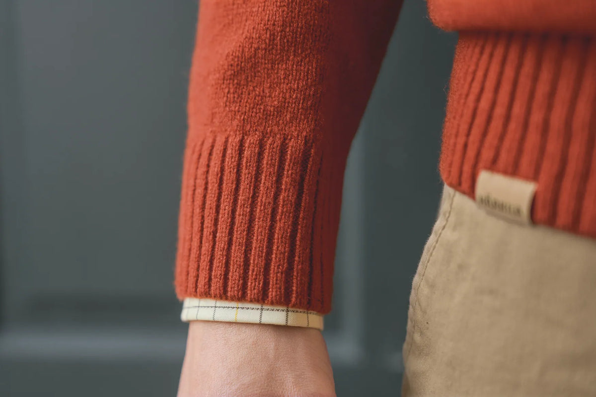 Vincent merino v-neck pullover - Bombay brown