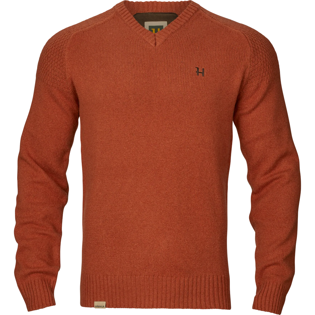 Vincent merino v-neck pullover - Bombay brown