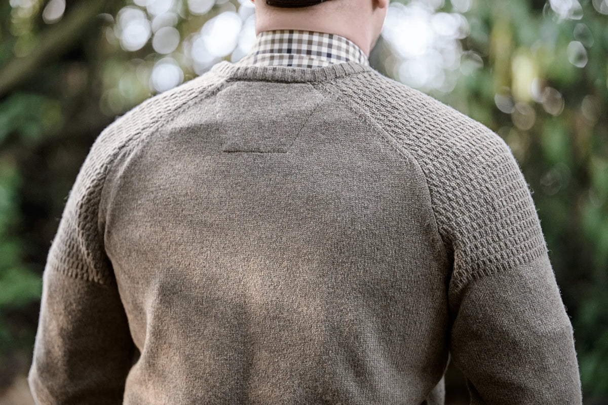 Vincent merino v-neck pullover - Dark sand