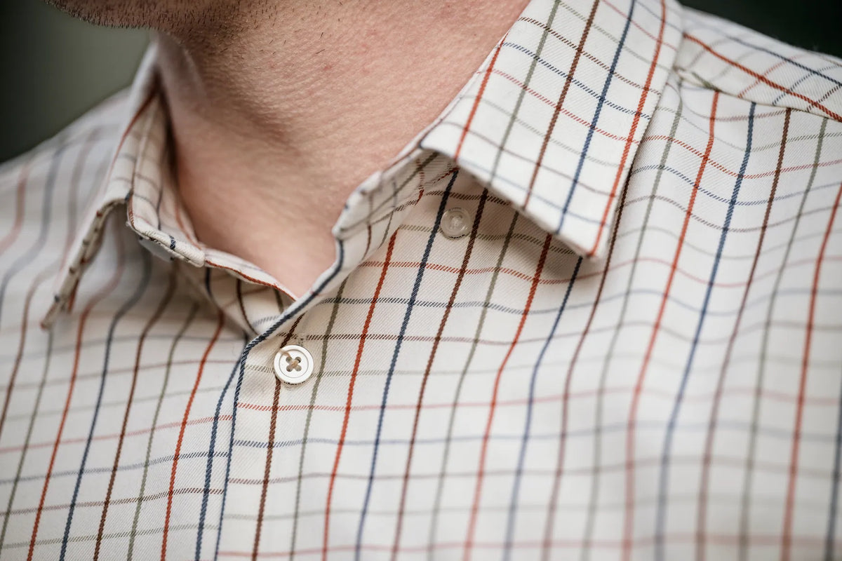 Haywood wool blend L/S shirt - Arabian spice check