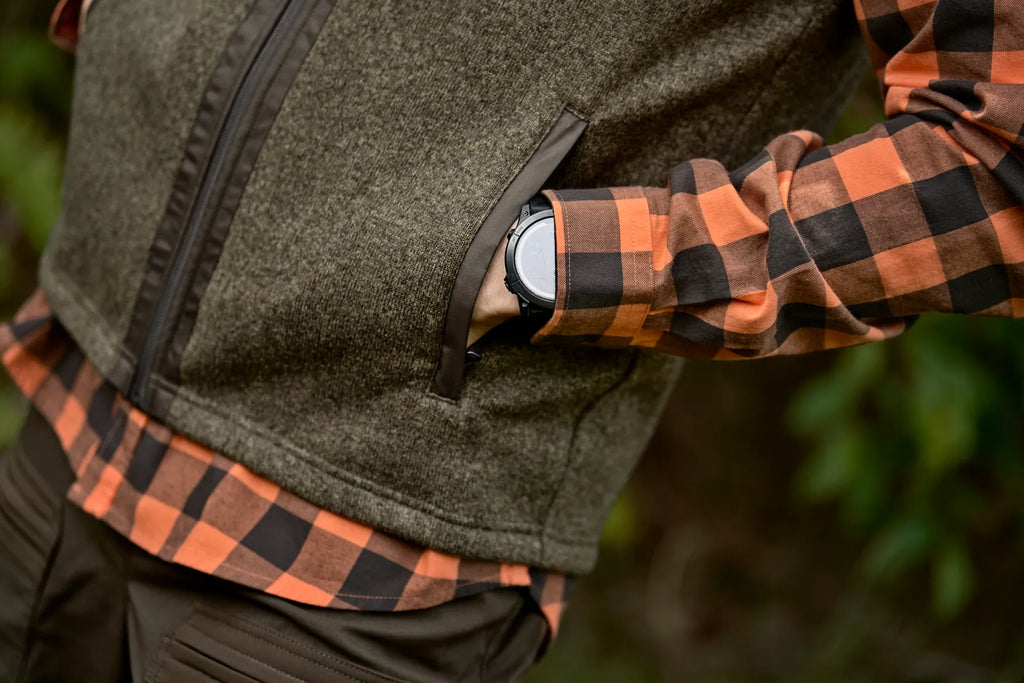 Härkila Kalix fleece waistcoat - Willow green/Shadow brown
