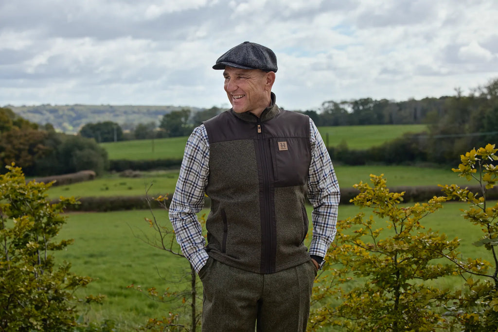 Härkila Kalix fleece waistcoat - Willow green/Shadow brown