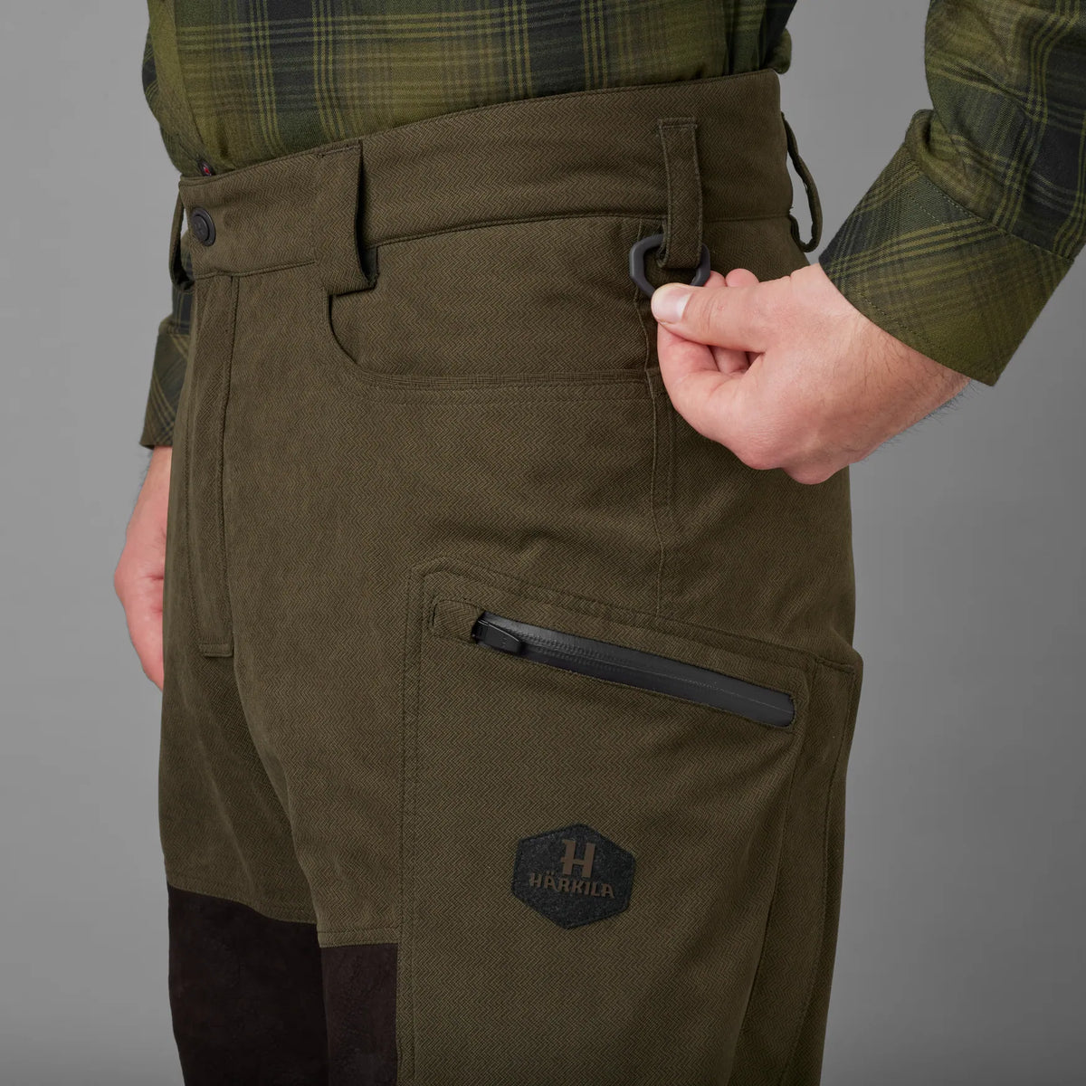 Driven Hunt HWS leather trousers - Willow green/Shadow brown