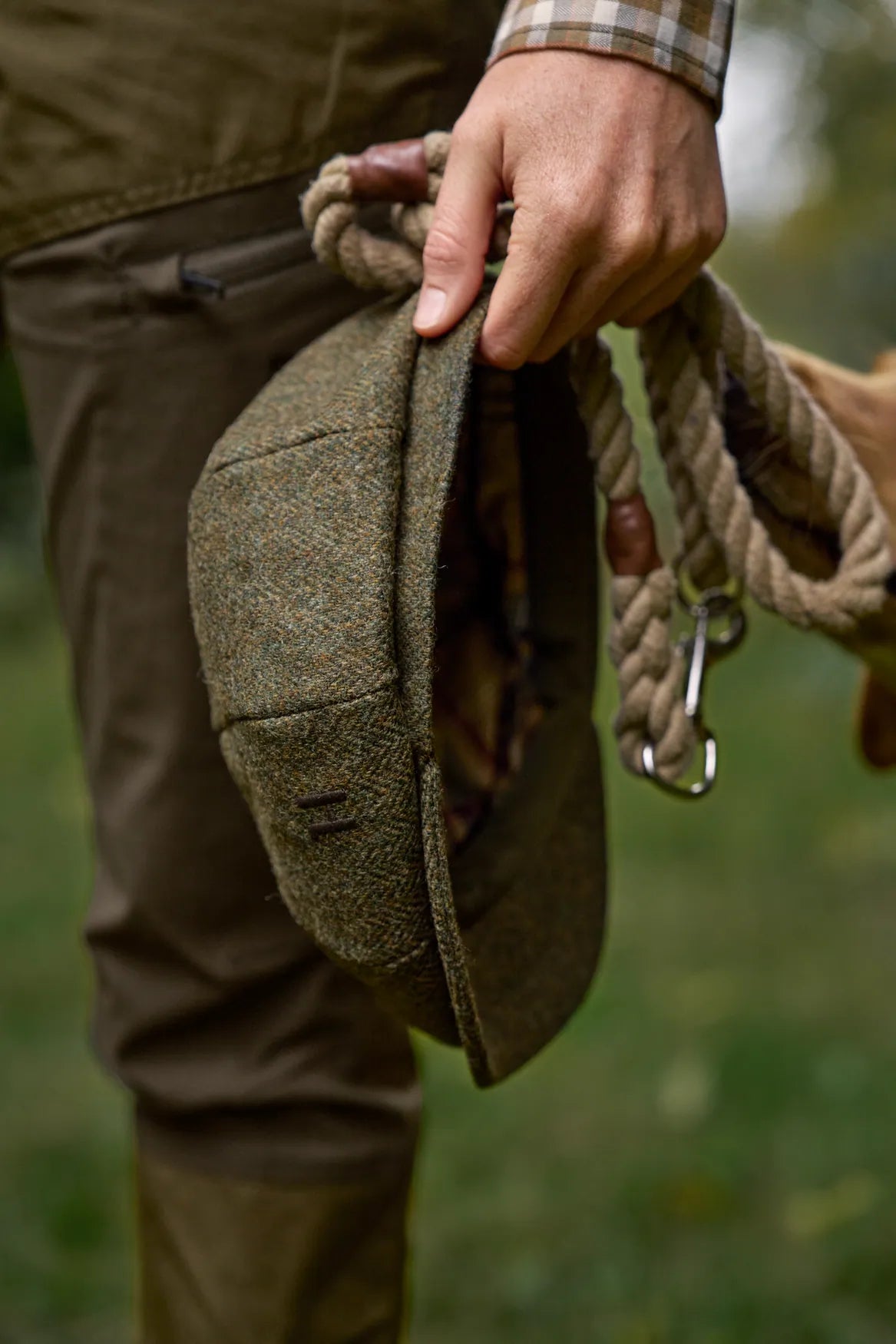 Kenmore Cl. baker boy cap - Forest green/Herringbone