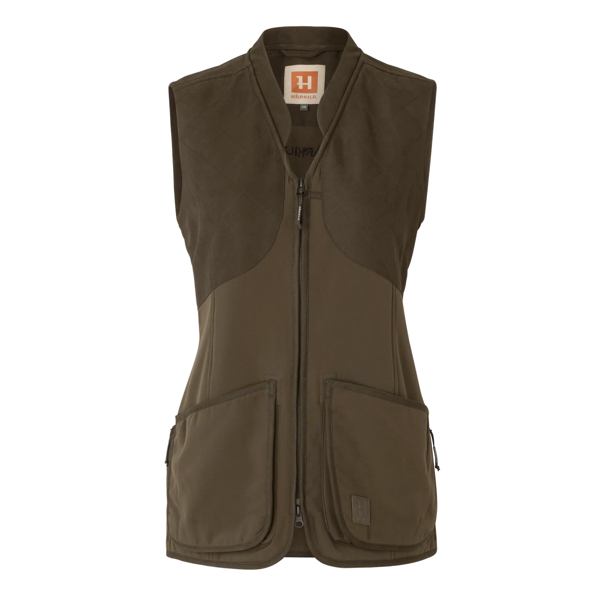 Skye shooting waistcoat W - Willow green/Shadow brown
