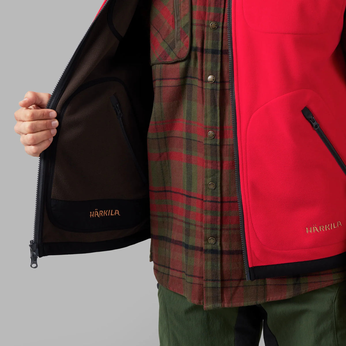 Kamko fleece waistcoat - Brown/Red