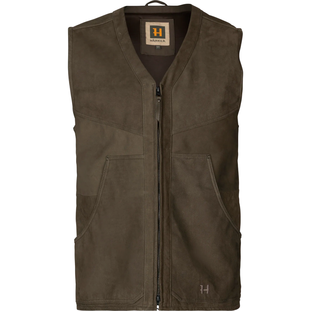 Pro Hunter leather waistcoat - Willow green