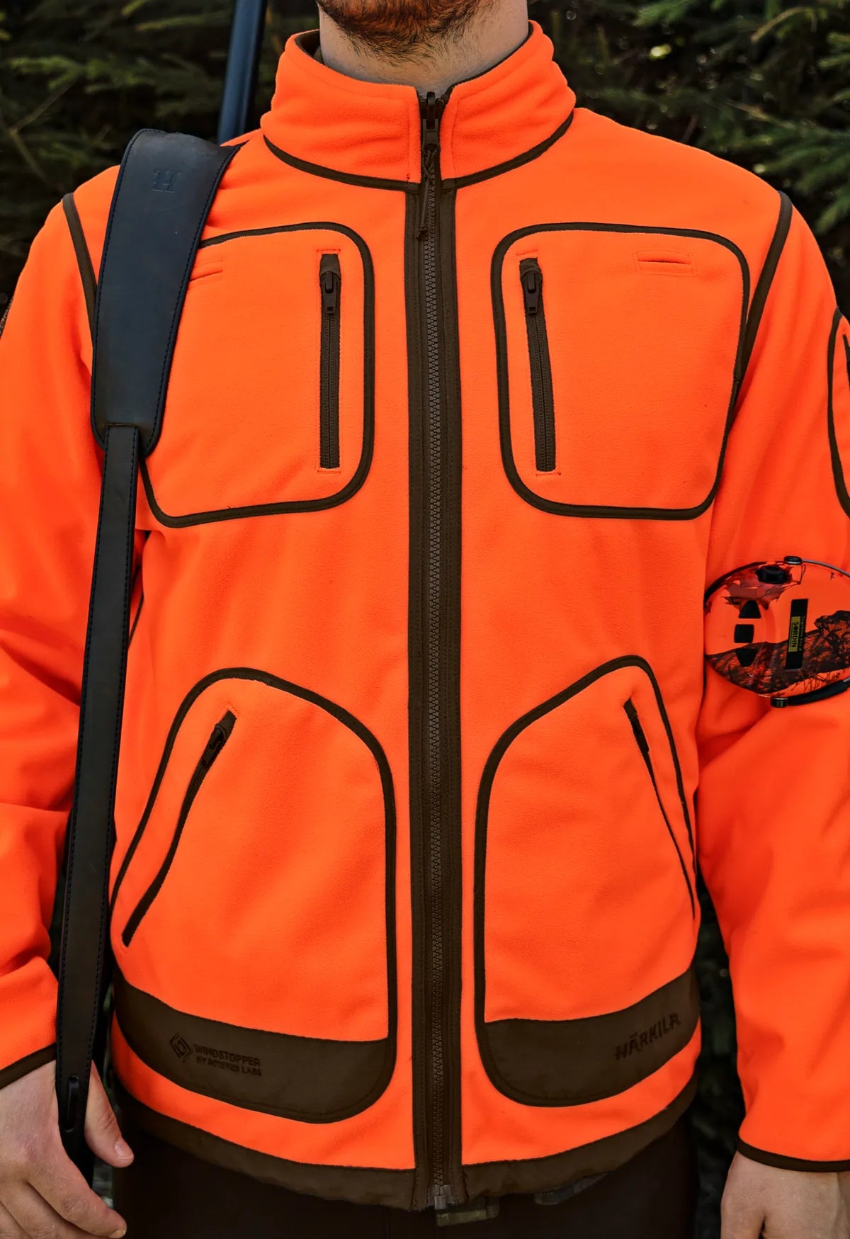 Kamko Blaze rev. fleece jacket - Orange blaze/Willow green