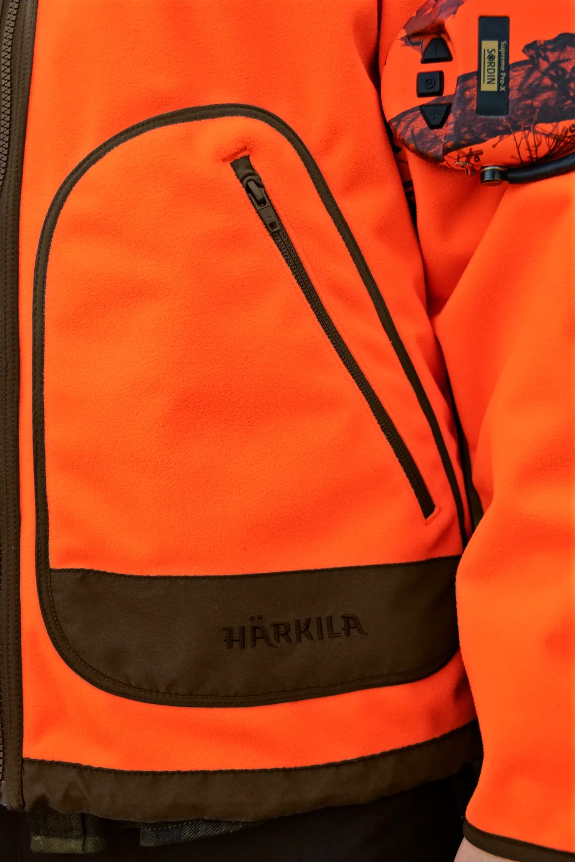 Kamko Blaze rev. fleece jacket - Orange blaze/Willow green