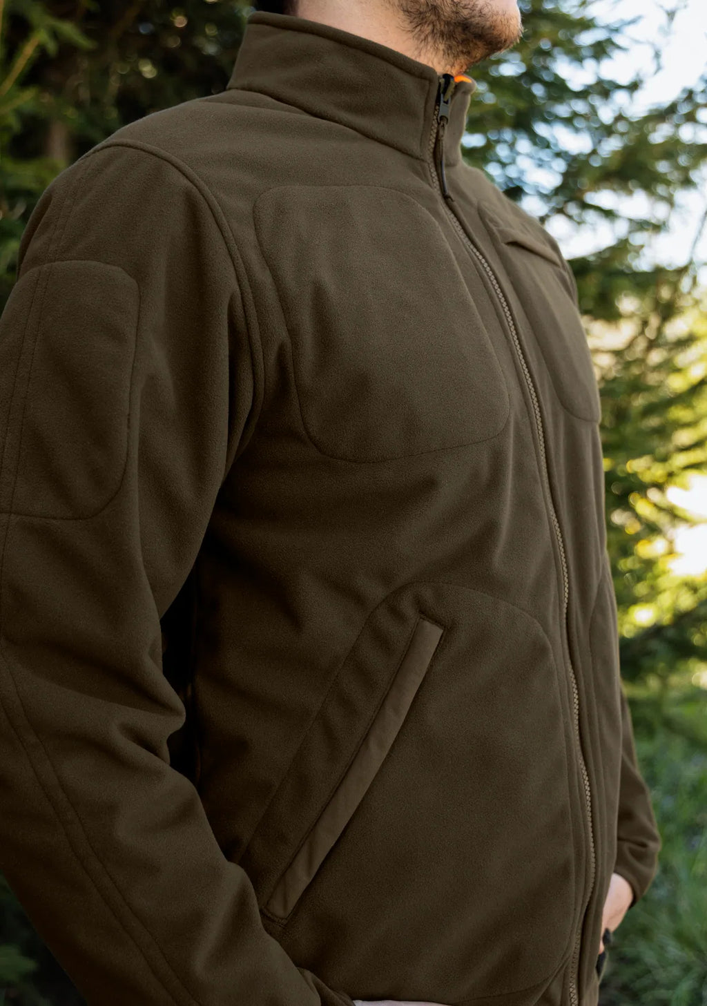 Kamko Blaze rev. fleece jacket - Orange blaze/Willow green