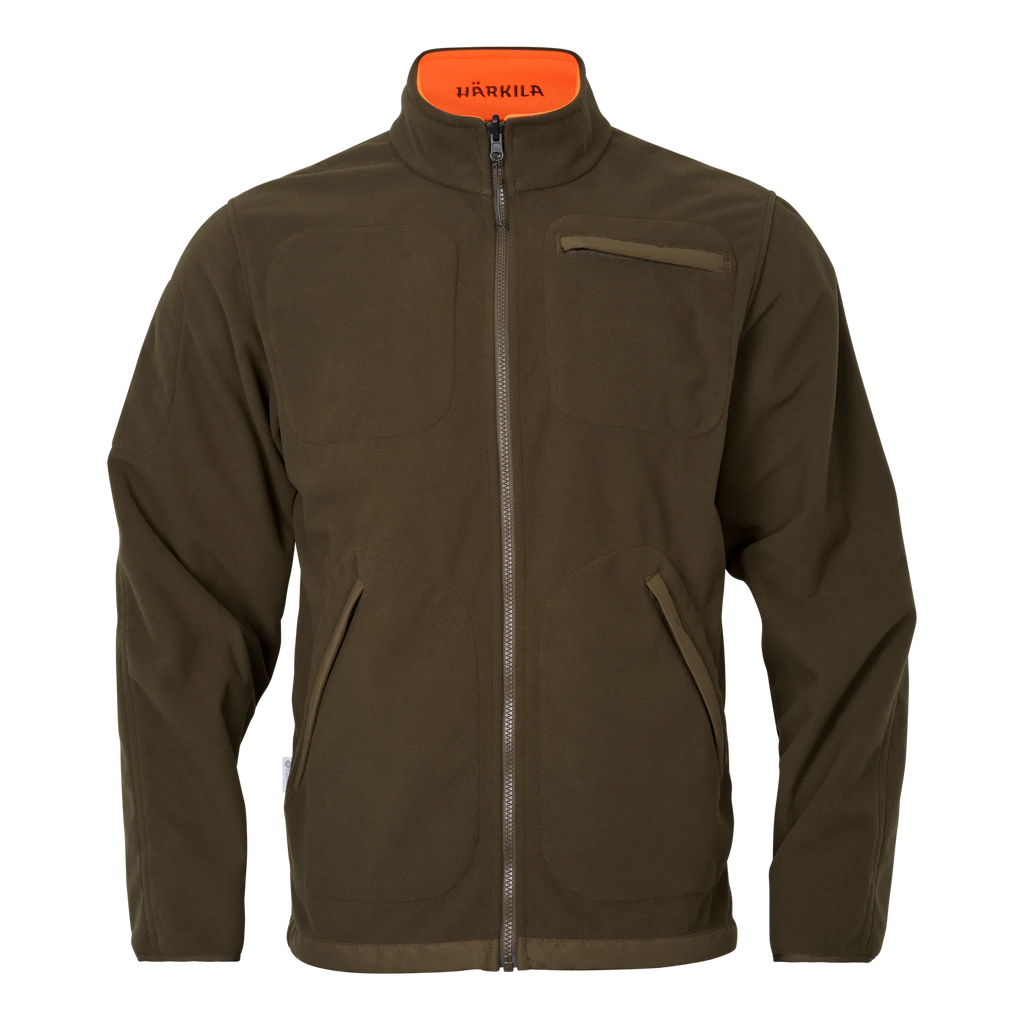 Kamko Blaze rev. fleece jacket - Orange blaze/Willow green