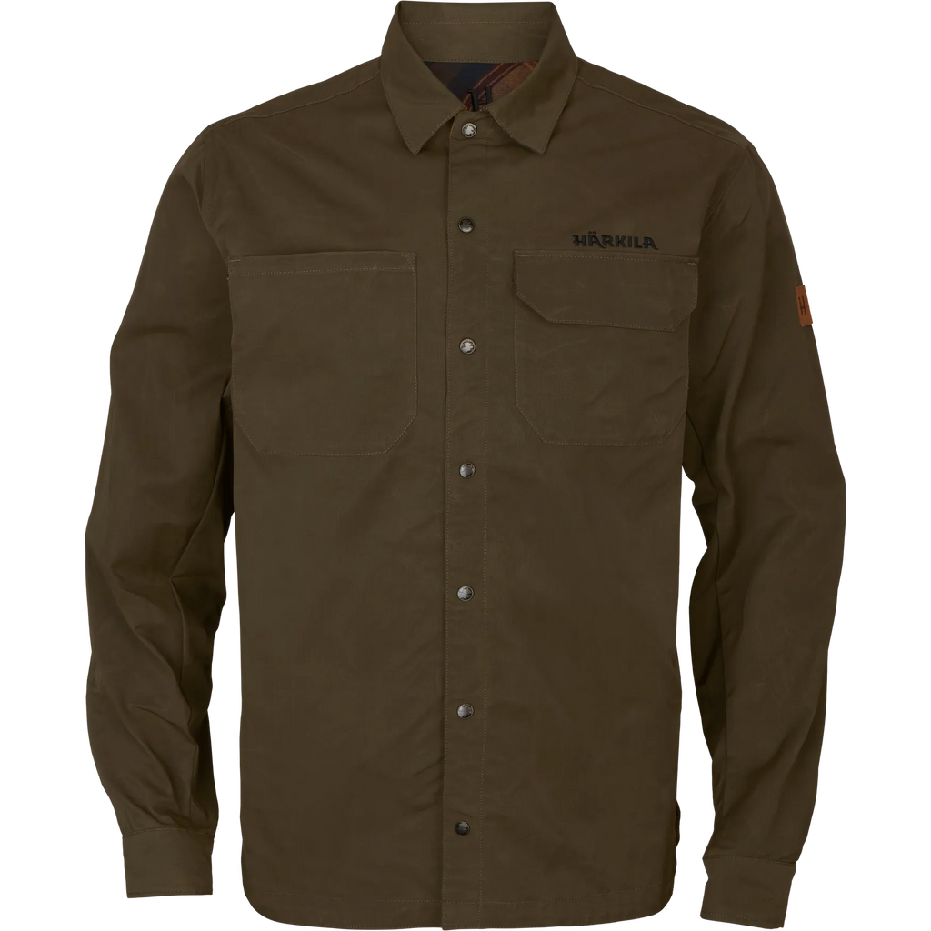 Eirik reversible shirt jacket - Dark warm olive/Burgundy