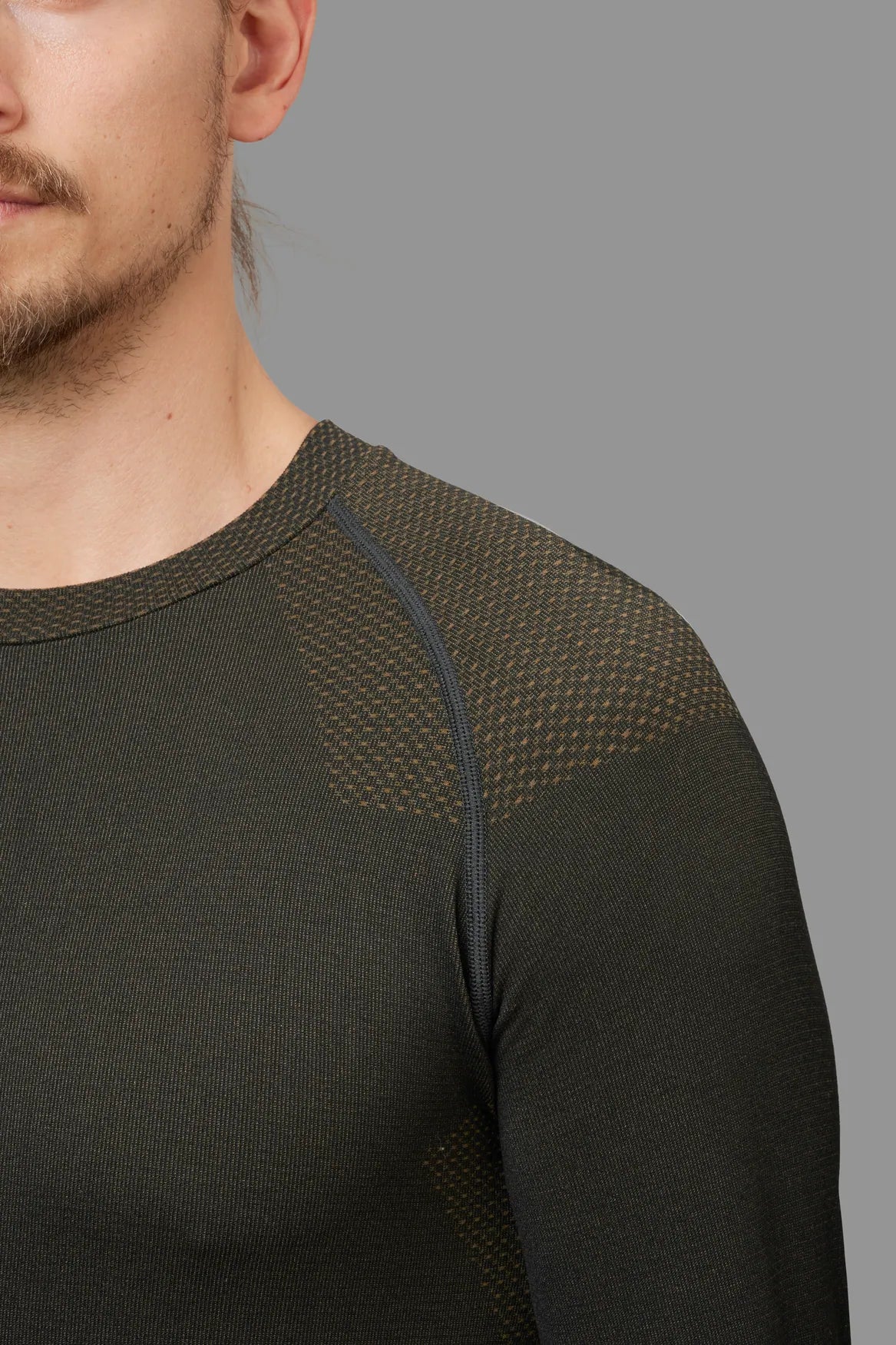 Härkila Base active L/S o-neck - Dark willow green