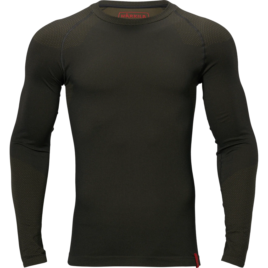 Härkila Base active L/S o-neck - Dark willow green