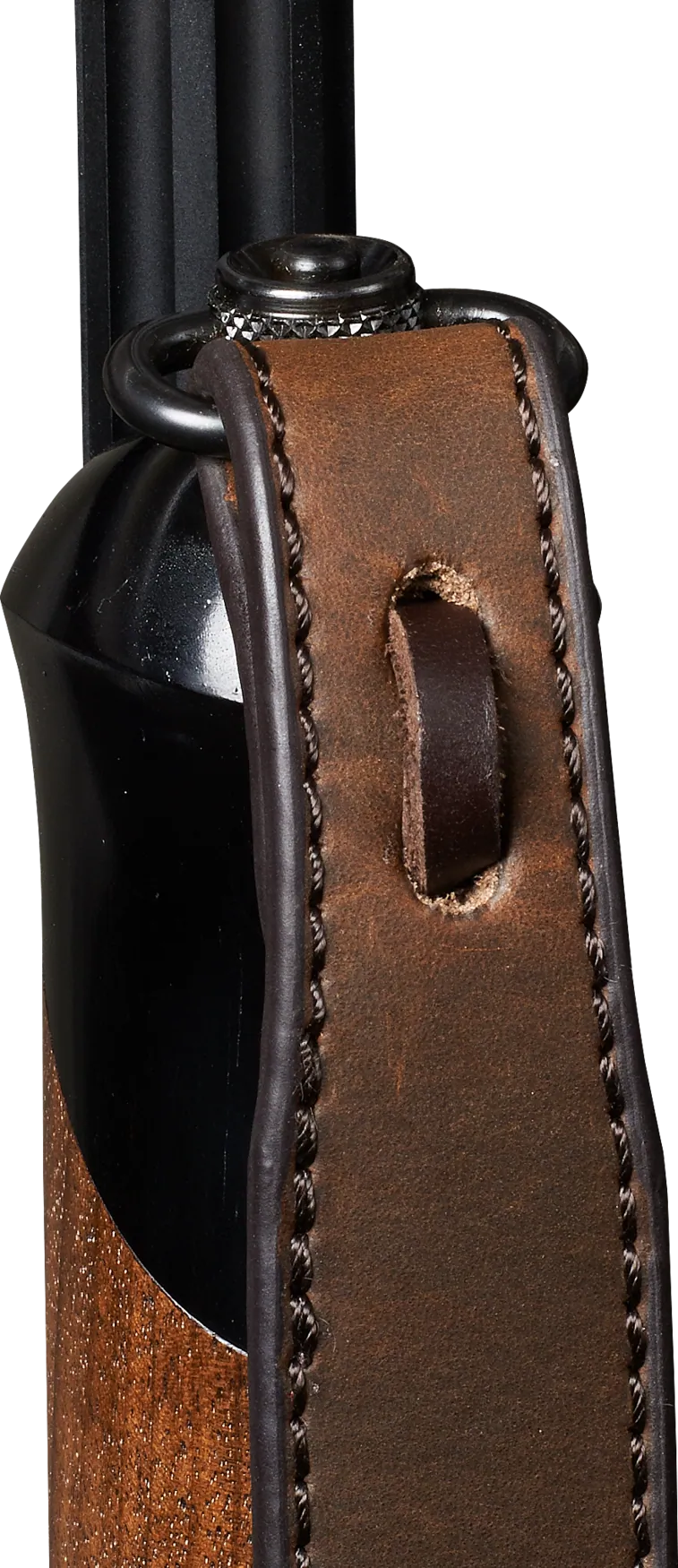 Shotgun sling in leather - Dark brown